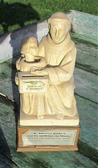 Antique Piggy Bank St Anthony Missionary Very Rare Plaster
