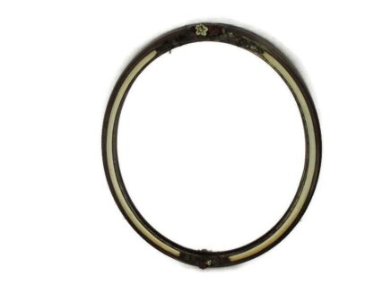 Mirror Wooden Frame Lovely Sweet with Flowers Hollywood regency style Oval Hallway Vanity