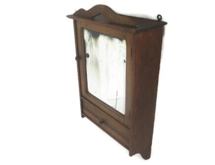 Kitchen Medicine Apothecary Wood Apothecary Bathroom Cabinet  Wall Hanging Country Style