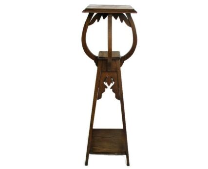 Art Nouveau Deco Pedestal Table Plant Flower Stand Side Table Two Tier Barn Country style Gorgeous French Oak 43.7"