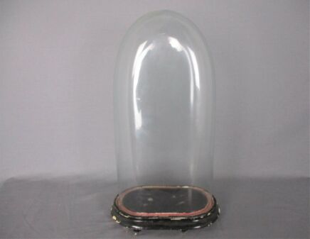 Antique Victorian Oval Hand Blown Glass Globe Dome Doll Clock 18.03 H 9.05"W