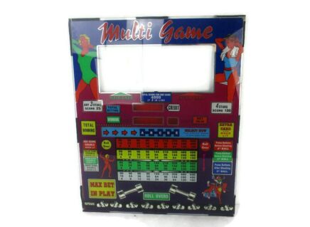 Vintage 70s Slot Gambling Machine Glass Plaque  Multi game