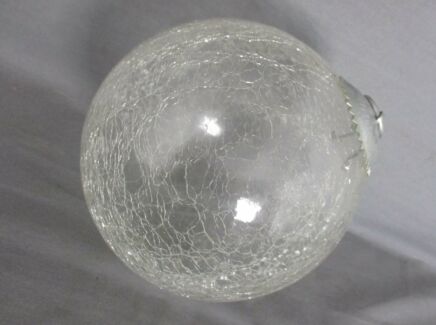 Antique Witch Witches Oval Ball Clear Crackled Glass Ornate Protection