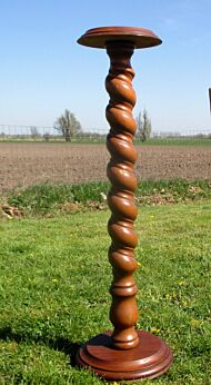Vintage Carved wood Barley Twist Pedestal Display Table Plant Stand 38.58"