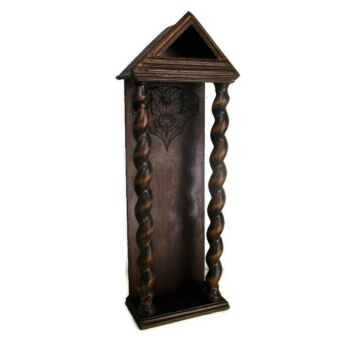 hand Carved Wood Oak Barley Twist Standing Chapel Niche for Statue Lovely
