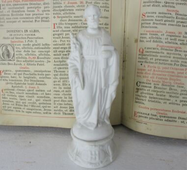 Antique Bisque Porcelain Statue Saint St Joseph Carpenter Protector of Houses 8.26"
