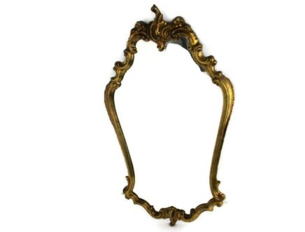Ornate Large Resine Wall Hanging Mirror Romantic Hollywood Regency Vanity