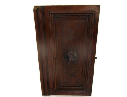 Antique Hand Carved Wood Oak Kitchen Cabinet Door Panel Reclaimed Architectural Leafs Flowers