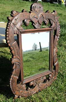 Lovely antique Carved Wood Mirror Beveled glass