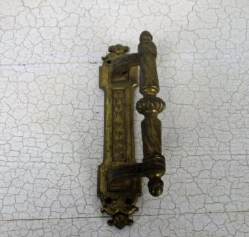 Antique Brass Door Knob handle Architectural Ornate Reclaimed Marked Galler