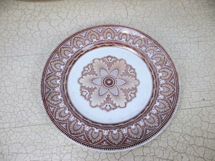 Petrus Regout Maastricht Holland Tandrede Plate HTF Red White 9.44"