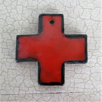 Retro Mini Miniature Mid Century Modern Ceramic Crucifix Era Amphora Perignem