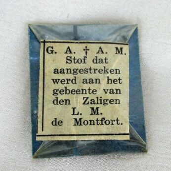 St Louis Marie de Montfort Grignion Relic Cloth Collector French HTF