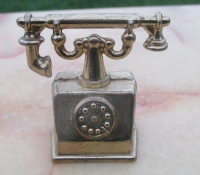 Vintage Miniature Telephone Doll House Brass Copper for Doll House or collectible