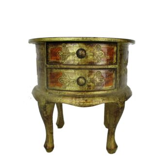Small Italian Mid Century Hollywood Regency Florentine Jewelry Box Cabinet