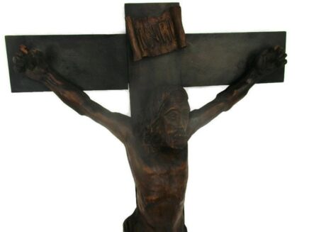 Gorgeous Completely hand Carved Wood Hanging Crucifix Cross Jesus Christ Stunning Carved Corpus 35.62"