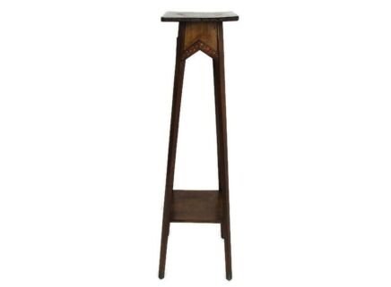 Art Nouveau Pedestal with Wicker work Table Plant Flower Stand Side Table Barn Country Farmhouse style