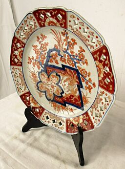Rare Antique Chinese Imari Porcelain Dish Platter Plate Charger 10.8"