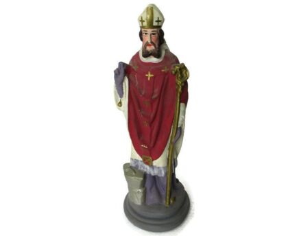 Vintage Statue Saint Eligius Eloi Patron Saint Horses Goldsmiths Statue Plaster
