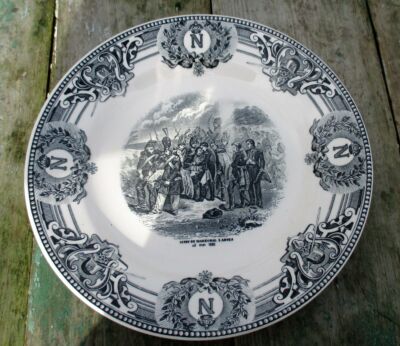 Antique Plate Boch La Louviere Belgium Bonaparte Mort Maréchal L'annes Napoleon