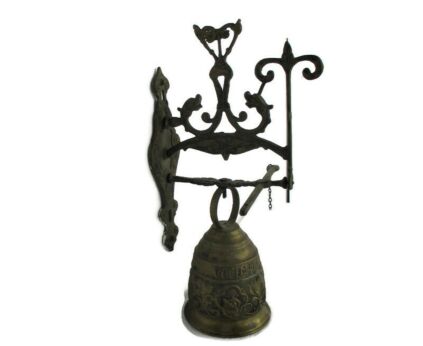 Antique Wall Mounted Brass Bell Ornate Decorative
