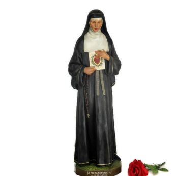 L Antique 1900 Church Quality Statue saint Margaretha Alacoque HTF 24.21" WOW