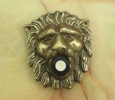 Vintage brass Lion Head with Door Bell Knob