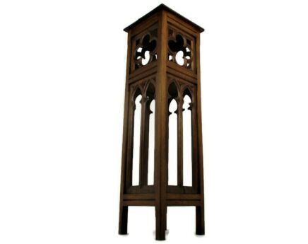 Gothic Gorgeous Wooden Ornate Side Display Table Pedestal Plant Stand Church Chapel Stunning Oak HTF