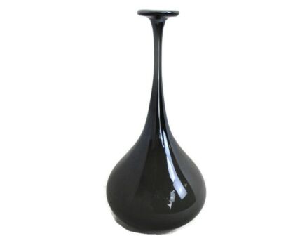 Vintage Retro Cased Glass Genie Bottle Vase Grey Gray Extremely HTF Funky