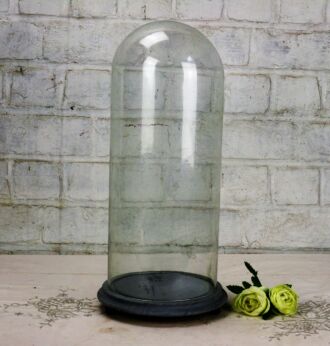 Antique Round Hand Blown Glass Globe Dome Taxidermy Steampunk Display 15.35"