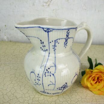 Antique Vintage Boch Copenhague Kopenhagen Milk Jar Jug Marked Blue White