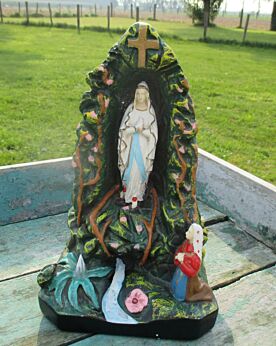 Holy Mother Lourdes Virgin Mary St Bernadette French Statue Shrine Grotto Niche 