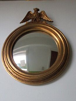 Vintage Eagle Mirror Spherical Convex Dome Glass NOS Once Upon A time Regina Mirror