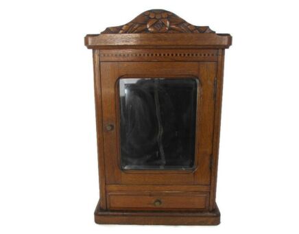 Beautiful Kitchen Apothecary Pharmacy Medicine Bathroom Cabinet Beveled Glass Mirror Inlay WOW Barn Country Style