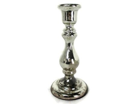 Antique Candle Holder French Antique Mercury Glass Candlestick Candle Stick 11.61"