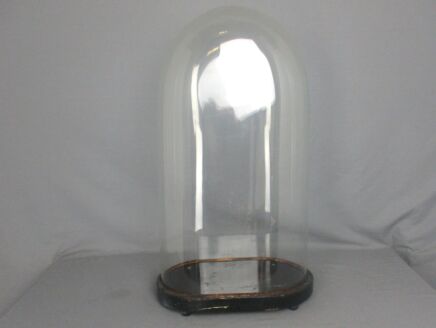 Antique Victorian Oval Hand Blown Glass Globe Dome Doll Clock 23.89 H 13.38"