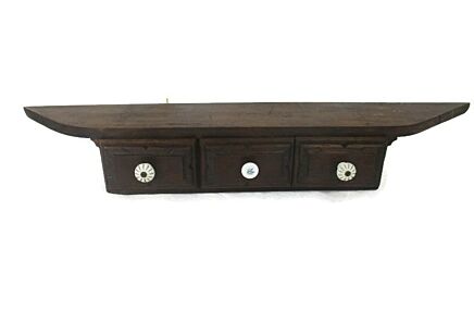 Antique  Period Wall Cabinet Shelving Herbs Drawers Art Deco Country Farmhouse Style