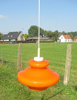 Vintage Atomic Orange Opaline Cased Glass Lamp 60's 70's Chandelier