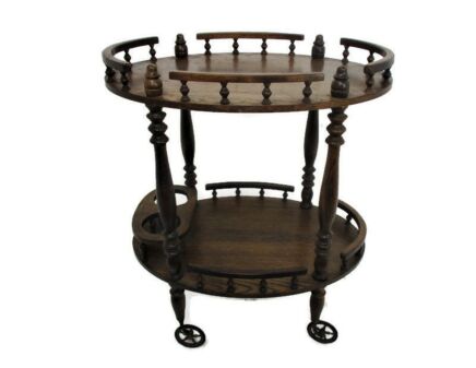 Bar Cocktail Tea Garden Cart Trolley Mid Century Modern Kitchen Island Wood Farmhouse barn style
