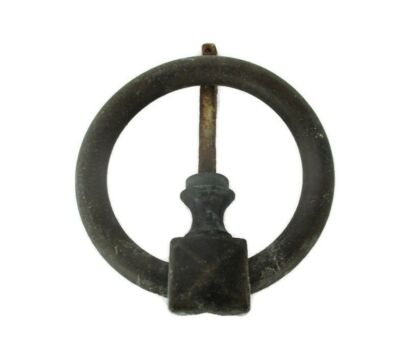 Large Door Knocker Rustic Bronze Iron Ring Architectural Reclaimed Antique Round