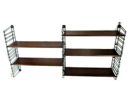 Mid Century Modern Tomado Wall Shelving Unit Teak Dutch Design Adjustable Retro Book Shelve