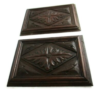 2 Small pieces Antique French Carved Wood Reclaimed Architectural Trim Corbels