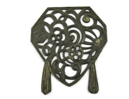 Antique Cast Brass Furniture Trim Architectural Ornate Reclaimed Hardware coaster