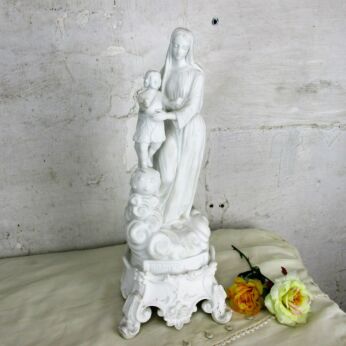 French Antique 1900 Bisque Statue Notre Dame Des Victoires our Lady Victories