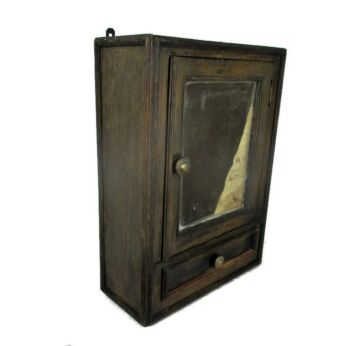 Vintage Kitchen Apothecary Bathroom Wall Cabinet Mirror Drawer