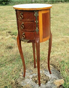 Vintage French Louis XV style Side table 3 drawer Cabinet End Table Nightstand