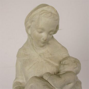Sweet Virgin Mary Our Lady Madonna Statue Infant Child lying in His mothers arms Plaster 12.2"