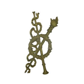 Large Antique Cast Brass Furniture Trim Ornate Reclaimed Hardware Architectural Flute Torch 15.35" high