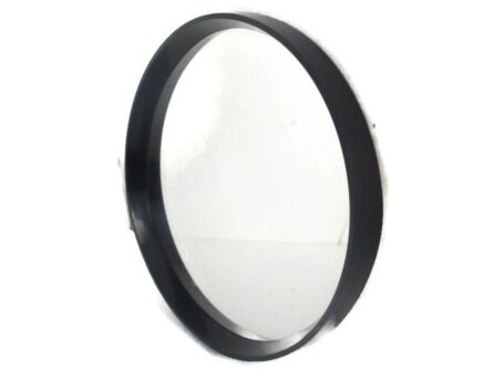 Vintage Round Black Plastic Framed Bathroom Mirror Seventies  Schöninger Germany