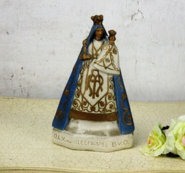 Art Deco Our Lady of Kleemkapel Statue Plaster HTF Collector Virgin Mary Infant